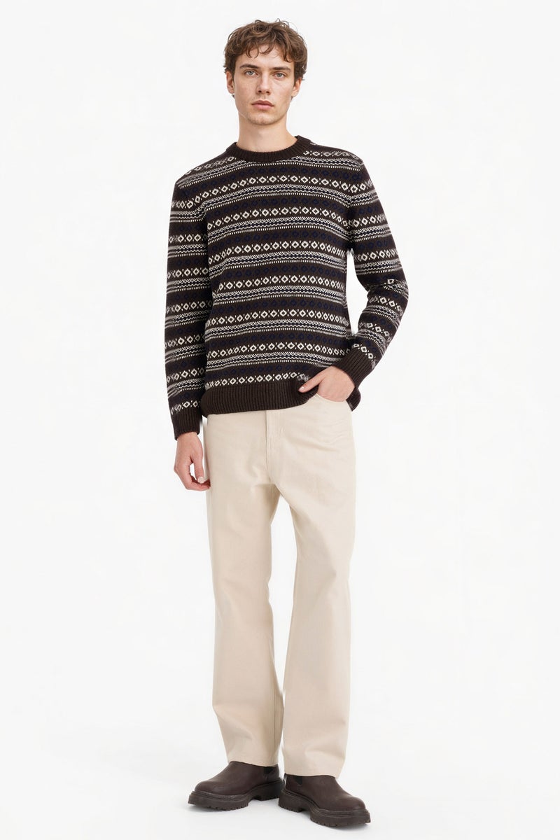 DeFacto Brown Man Regular Fit Knitwear Pullover Casual - Image 4